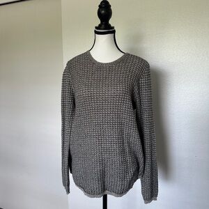 Jeanne Pierre Black and White Waffle Knit Top
